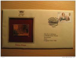 GB UK Chelsea London Warwickshire W. Yorks Yorkshire Famous Women 4 Fdc Gold Stamps Cancel Cover - Unclassified