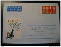 ENGLAND UK GB Specimen Overprint Proof Epreuve Air Letter Aerogramme Air Letter Mail Avion Aerograma Artillery Zeppelin - Specimen