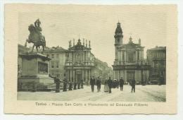 TORINO PIAZZA S. CARLO E MONUMENTO AD E.FILIBERTO NV FP - Orte & Plätze