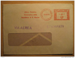 SAN MARINO 1974 Air Mail Via Aerea Meter Mail Cancel Cover Stampati Italy Italia - Lettres & Documents