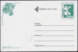 2003-EP-5 CUBA 2003. Ed.75. MOTHER DAY. TARJETA No.2. ERROR DE IMPRESION SIN VISTA FRONTAL. UNUSED. - Lettres & Documents