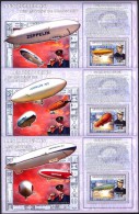 R. D. Du Congo 2006 - Histoire De L'Aviation, Zippelins II - 3 BF ** Neufs // Mnh - Ungebraucht