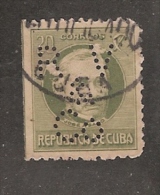 Perforadas/perfin/perfore/lochung Republica De Cuba 1942 20 Ctvos Sc # 308  Ed # 248 RV & Co Ricardo Veloso Y Cia - Oblitérés