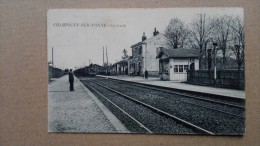 Cpa Dpt 89 - Champigny Sur Yonne - La Gare  - INTERIEUR DE LA GARE  Locomotive Et Train Arrivant - Champigny