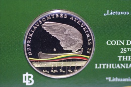 Lithuania 5 Euro 2015 25th Anniversary Of The Restoration Of Lithuania's Independence - Litauen