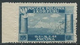 1946 CORPO POLACCO USATO 55 G VARIETà NON DENTELLATO A SINISTRA - U23-5 - 1946-47 Corpo Polacco Periode