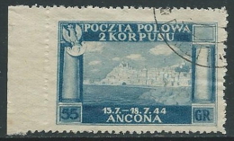 1946 CORPO POLACCO USATO 55 G VARIETà NON DENTELLATO A SINISTRA - U23-6 - 1946-47 Période Corpo Polacco