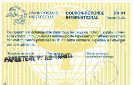 Polynésie Papeete Tahiti - Coupon-réponse Type Lausanne 04.95 - IRC CRI IAS - - Reply Coupons