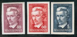 HUNGARY-1949.Imperforated Set - Poet Sandor Petőfi MNH! Mi 1045B-1047B - Neufs