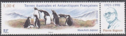 T.A.A.F : .Faune - Oiseau -  Manchots Papous (Pygocelis Papua) - Vignette Portrait De Pierre Bignon - Congrès Philatéliq - Unused Stamps