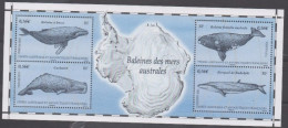 T.A.A.F : .Faune - Baleines : Baleine à Bosse, Cachalot, Baleine Franche Australe, Rorqual De Rudolphi - - Blocs-feuillets