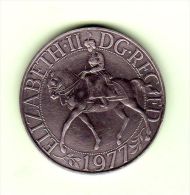 Medaglia/moneta Inglese  Commemorativa Del 25° Dell'Ascesa Di Elisabetta II  "Elizabeth II" DG REG FD  Anno 1977 - Maundy Sets  & Conmemorativas