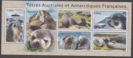 T.A.A.F : Faune Antarctique - Otarie D´Amsterdam (Arctocephalus Tropicalis ) Ou  Otarie à Fourrure - Mammifère Marin - Blocs-feuillets