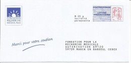 POSTREPONSE " Fondation Pour La Recherche Médicale " Neuf ( Marianne 20g Ciappa 15P140 ) - PAP : Antwoord /Ciappa-Kavena