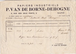 1919 - GAND - Van De Borne-Dehogne  - Papiers Industriels - 1900 – 1949