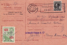 1935 - Carte Récépissé - LIEGE Vers BIESME / METTET - 1900 – 1949