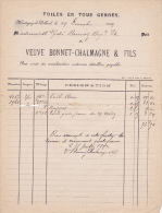 1889 - MONTIGNY-LE-TILLEUL  - Bonnet  - Tissus En Tous Genres - 1800 – 1899