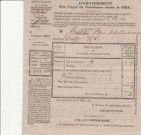 AVERTISSEMENT CONTRIBUTIONS DIRECTES DE 1831 - Non Classés