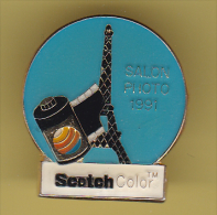 48691- Pin's.salon De La Photo 1991.tour Eiffel Paris.scotch. - Photographie