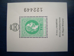 Hungary - 6O. Stamps Day, Stamp On Stamp, 1987, Green - Foglietto Ricordo