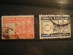 TURKEY 1937 Yvert 882/3 Used Entente Balkanique Militar TURQUIA TURQUIE - Gebraucht