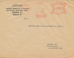 K6375 - Czechoslovakia (1935) Praha 1: "SFINX" (Logo Sphinx) Enamel And Metal Goods Factory; Letter, Local Tariff: 0,60 - Egyptology