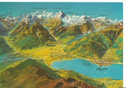Zell Am See (Salzbourg, Austria) Mit Den Hohen Tauern, Cartina Topografica, Topographic Map - Zell Am See