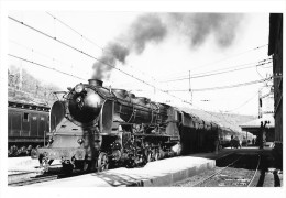 LOCOMOTIVE A VAPEUR Photographie Format Cpa Machine Gros Plan Train Voyageurs - Equipo