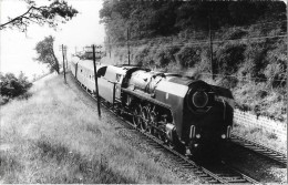 LOCOMOTIVE A VAPEUR Photographie Format Cpa Machine Train Express Prague Berlin - Equipo