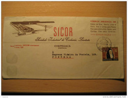 Cortegaça 1959 To Figueira Da Foz Stamp On Cordoaria Sicor Textil Factory Advertise Cover Portugal - Lettres & Documents