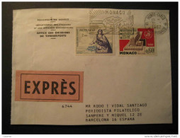 MONACO Monte Carlo Monte-Carlo 1967 Barcelona Spain Espagne España Expres Label Carteria Urgente Special Delivery - Cartas & Documentos