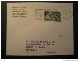 MONACO Monte Carlo Monte-Carlo 1963 To Barcelona Spain Espagne Soucoupe Plongeante Stamp Cote D' Azur France - Storia Postale