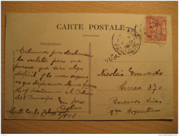 MONACO Monte-Carlo 1908 To Buenos Aires Argentina Stamp On Casino Club Kasino Paris Cafe Coffee Terrasse Post Card Fr... - Storia Postale