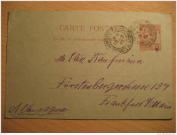 MONACO Monte-Carlo 1910 To Frankfurt Germany Postal Stationery Card Carte Postale France - Entiers Postaux
