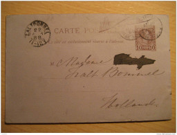 MONACO Monte-Carlo 1888 To Zaltbommel Holland Netherlands Postal Stationery Card Carte Postale France - Entiers Postaux
