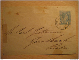 MONACO 1887 To Gernsbach Germany Postal Stationery Cover France - Entiers Postaux