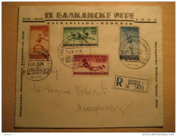 YUGOSLAVIA Beograd 1938 Olympic Balkan Olimpyade Balcanique Olympische Fdc Cover Yvert Set 326/9 Yugoslavie Olympics - Storia Postale