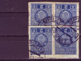 PORTO-COAT OF ARMS-2 DIN-TWO PAIRS-T II-POSTMARK-SPLIT-SPALATO-CROATIA-YUGOSLAVIA-1931 - Strafport