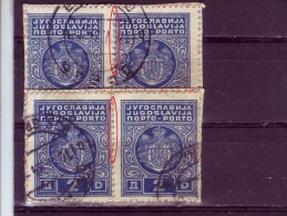 PORTO-COAT OF ARMS-2 DIN-TWO PAIRS-T II-VARIETY-YUGOSLAVIA-1931 - Postage Due