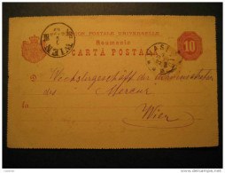 ROMANIA Vas...liu ? 1883 To Wien Austria Roumanie Rumania Rumanien UPU Postal Stationery Card - Lettres & Documents