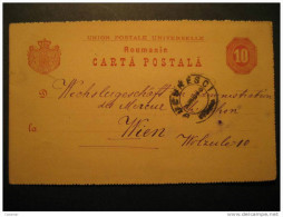 ROMANIA Bucharest 1883 To Wien Austria Roumanie Rumania Rumanien UPU Postal Stationery Card - Storia Postale