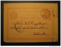 ROMANIA Bucharest 1894 To Innsbruck Austria Roumanie Rumania Rumanien UPU Postal Stationery Card - Lettres & Documents