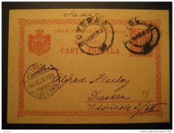 ROMANIA Botoran ? 1897 To Dresden Germany Allemagne Roumanie Rumania Rumanien UPU Postal Stationery Card - Brieven En Documenten
