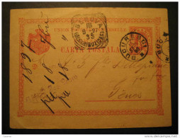 ROMANIA Bucharest 1897 To Genova Italy Italie Italia Roumanie Rumania Rumanien UPU Postal Stationery Card - Covers & Documents