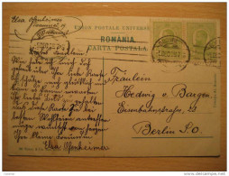 ROMANIA Bucharest 1909 To Berlin Germany Castle Chateau Castelul Pelisor Sinaia Post Card - Briefe U. Dokumente