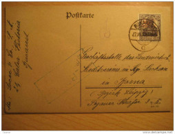 ROMANIA GERMANY OCCUPATION Bucharest 1918 To Borna Leipzig Cancel Gepruft Militar Militaire MVR Overprinted Stamp WW1 - Storia Postale Prima Guerra Mondiale