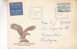 Finlande - Lettre De 1958 - Oblitération Helsinki - Oiseaux - Ornithologie - Port - Briefe U. Dokumente