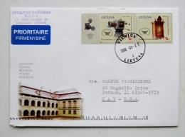Cover From Lithuania 2006 Vilnius Special Cancel Fdc Museum Of Theatre Music Cinema Camera Siemens Germany To Usa - Litouwen