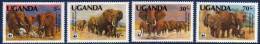 OUGANDA WWF, Elephants. Yvert 774/77 ** Neuf Sans Charniere. MNH. - Unused Stamps