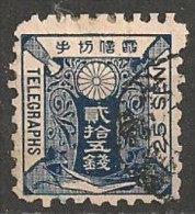 Timbres - Asie - Japon - Télégraphe - 1885 - 25  Sen - N° 8 - - Telegraph Stamps